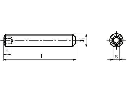 GRANI PUNTA PIANA ESAGONO INCASSATO ACCIAIO INOX A2 UNI 5923