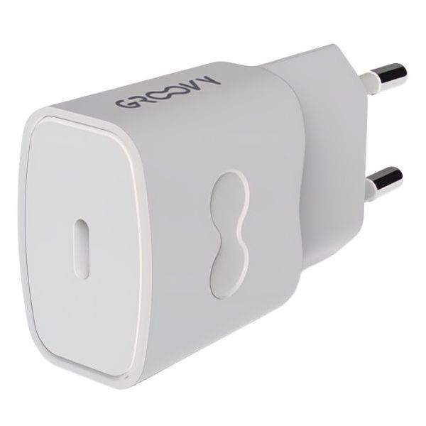 GROOVY CARICATORE DA MURO CON 1 USB C COLORE GRIGIO