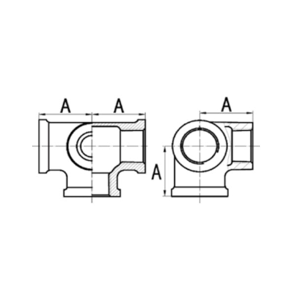 GT COMIS ART1230 RACCORDO A T IN GHISA 3/4"