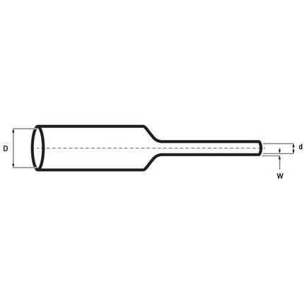 ELEMATIC GUAINA TERMORESTRINGENTE ET100 ROSSA D.MM 6,4/ 3,2 MT1