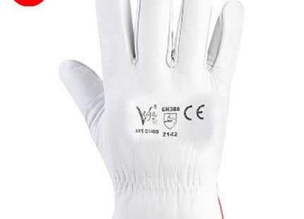 GUANTI BOX IN PELLE FIORE BOVINO COLORE BIANCO CONF.DA 12 PAIA