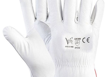 GUANTI BOX IN PELLE FIORE BOVINO COLORE BIANCO CONF.DA 12 PAIA