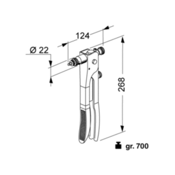 FAR RIVETTATRICE PER INSERTI FILETTATI MANUALE MOD. EXTRA-KJ17