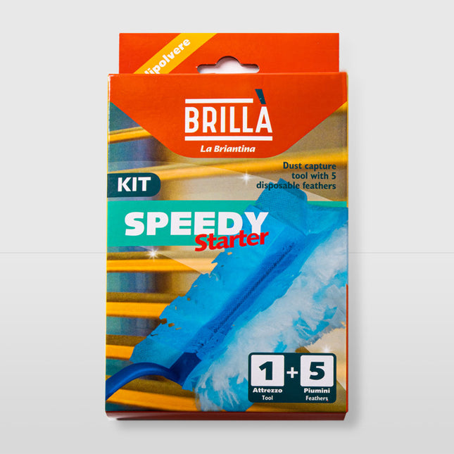 LA BRIANTINA CATTURAPOLVERE CON MANICO SPEEDY CON 5 RICAMBI