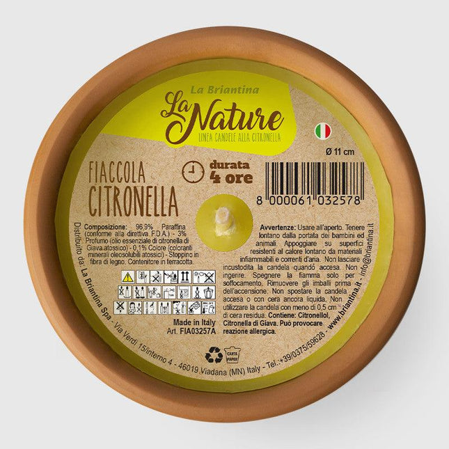LA BRIANTINA FIACCOLA ALLA CITRONELLA IN TERRACOTTA D.CM11