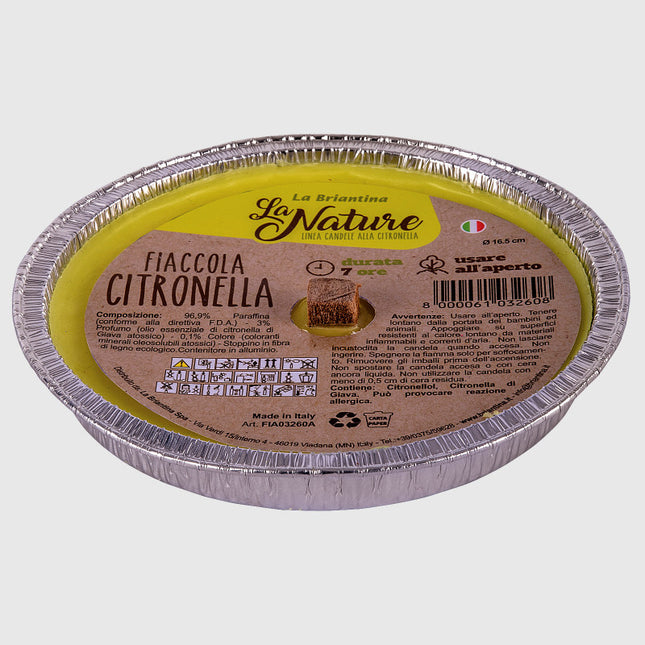 LA BRIANTINA FIACCOLA ALLA CITRONELLA IN CONTENITORE DI ALLUMINIO CM16,5