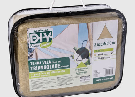LA BRIANTINA TENDA A VELA TRIANGOLARE CON OCCHIELLI ECRU MT3,6X3,6X3,6