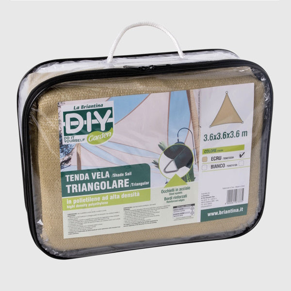 LA BRIANTINA TENDA A VELA TRIANGOLARE CON OCCHIELLI ECRU MT3,6X3,6X3,6