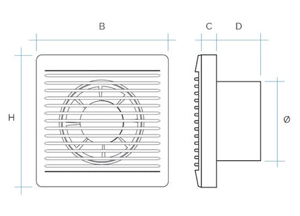 LA VENTILAZIONE ASPIRATORE ELICOIDALE ELETTRICO DA PARETE AA12E