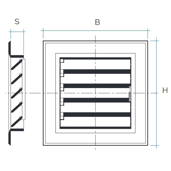 LA VENTILAZIONE GRIGLIA IN ABS DA INCASSO ORIENTABILE MM340X340 BIANCO