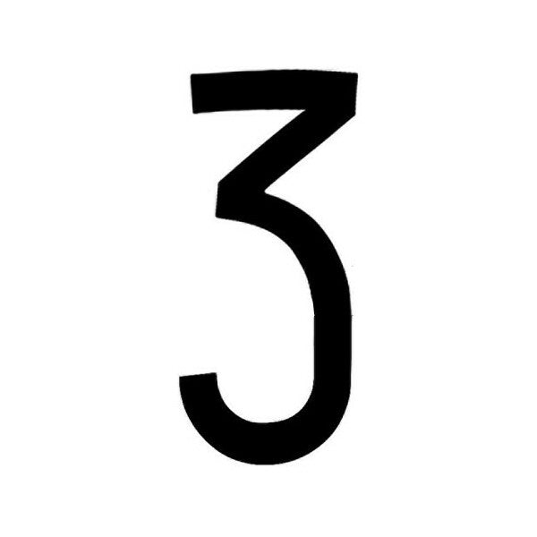 LAMPA CARATTERI NUMERICI ADESIVI PER TARGHE MM35X80 NUMERO 3