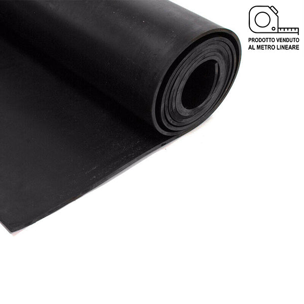 LASTRA IN GOMMA CON TELA NERA SPESSORE MM5 ALTEZZA MM1200 AL MTL