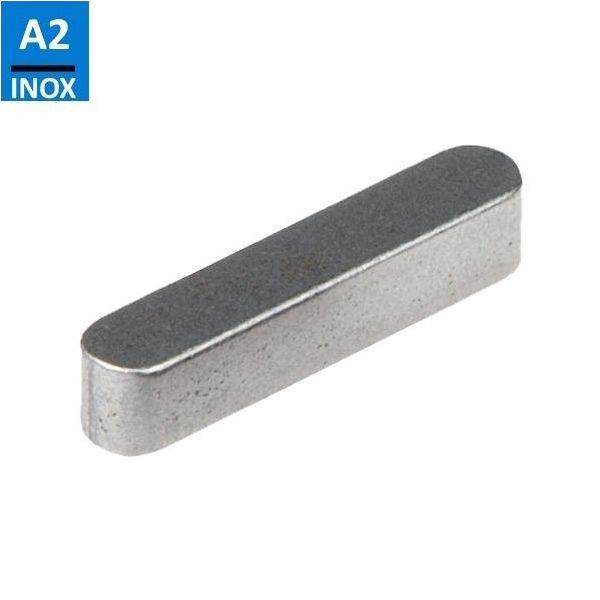 LINGUETTA AD ESTREMITA' ARROTONDATE IN INOX A2 DIN 6885 A MM 4 X 4 X30