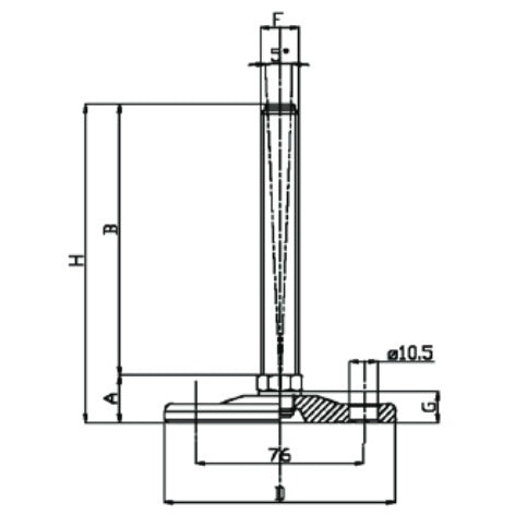 Piedino Snodato M8 Piedino Snodato Regolabile M8x40mm Per Barra - Foto 6