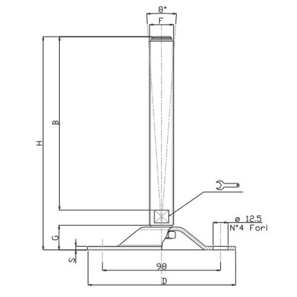 MARTIN PIEDE ZINCATO SNODATO STAMPATO CON FORI D.MM123 M16X175 KG2000