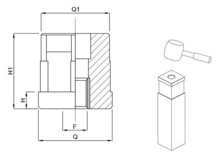 MARTIN PUNTALE QUADRO CON INSERTO IN OTTONE MM35X35 M12
