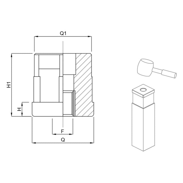 MARTIN PUNTALE QUADRO CON INSERTO IN OTTONE