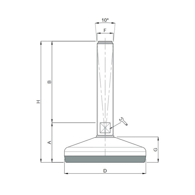 MARTIN PIEDE INOX A2 SNODATO BASE VULCANIZZATA