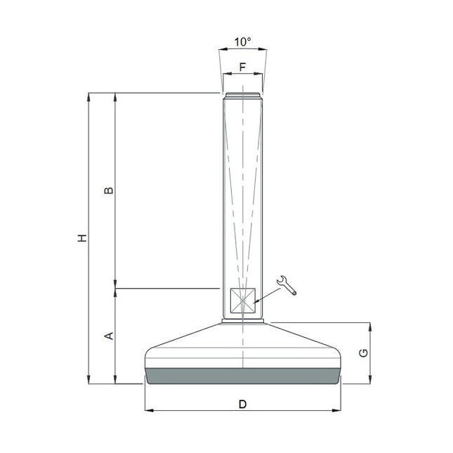 MARTIN PIEDE ZINCATO SNODATO BASE VULCANIZZATA