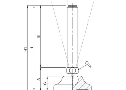 MARTIN PIEDE ZINCATO SNODATO BASE PLASTICA D.MM 40 M 8X 50 KG1000