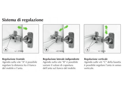 METAL STYLE CERNIERA QS MINI 105° D.26MM PER ANTE IN LEGNO COLLO  8*