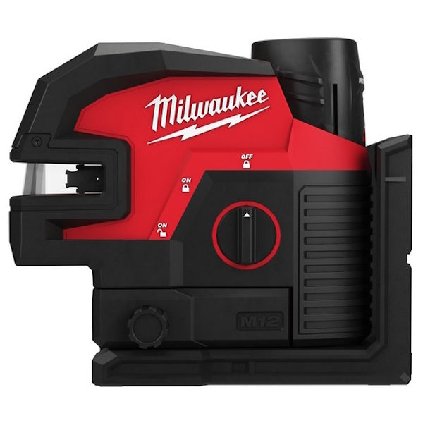 MILWAUKEE LASER VERDE A 2 LINEE CON 4 PUNTI PIOMBO M12 CLL4P-301C(V1/23)