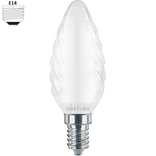 CENTURY LAMPADINA LED INCANTO TORTIGLIONE SATEN 230V 4W E14 3000K 470LM