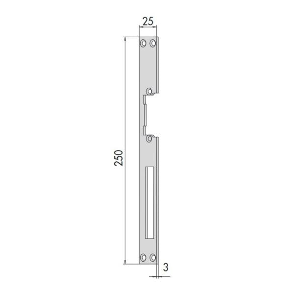 CISA FRONTALE PIATTO A BORDI QUADRI IN ACCIAIO NICHELATO
