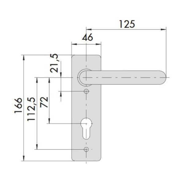 CISA PLACCA ESTERNA CON MANIGLIA E FORO CILINDRO PER PORTE TAGLIAFUOCO*