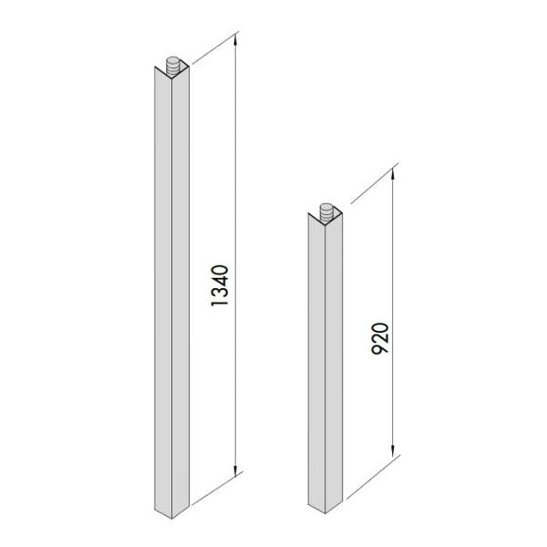 CISA COPPIA ASTE VERTICALI IN ACCIAIO PER PORTE TAGLIAFUOCO