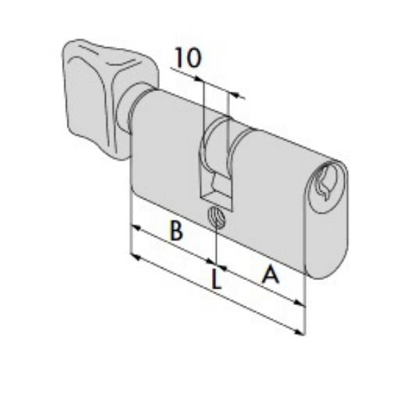 CISA CILINDRO OVALE CON POMOLO MM28/28
