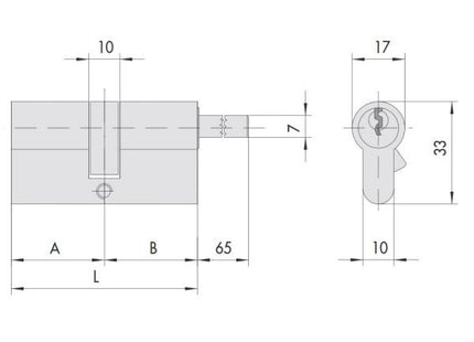 CISA CILINDRO A PROFILO EUROPEO C2000 PREDISPOSTO PER POMOLO MM30/30