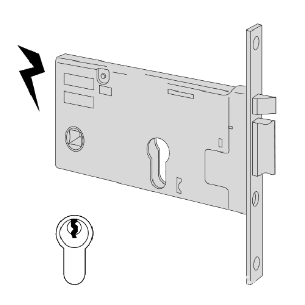 CISA ELETTROSERRATURA DA INFILARE PER FASCE H.MM77 FRONTALE MM20 AMBDX