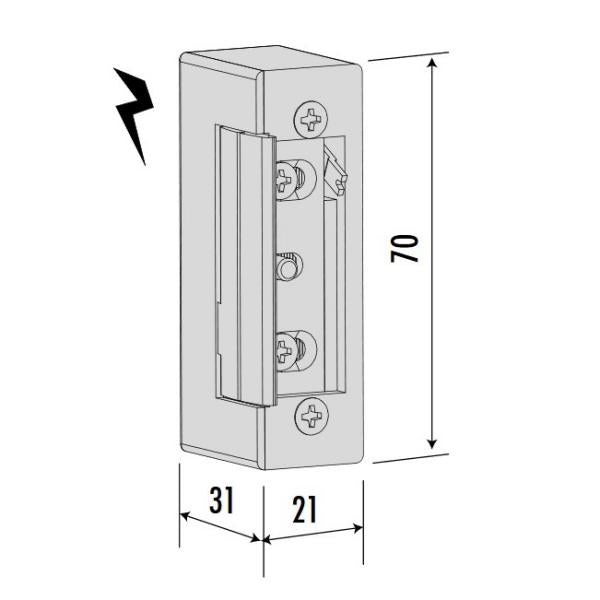 CISA INCONTRO ELETTRICO PER SERRATURE DA INFILARE 12V SOTTOTENSIONE
