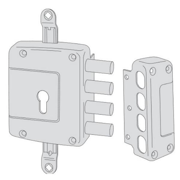 CISA SERRATURA DA APPLICARE DI SICUREZZA 3 CHIUSURE ENTRATA MM64 SX*