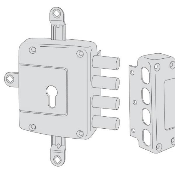 CISA SERRATURA DA APPLICARE DI SICUREZZA 4 CHIUSURE ENTRATA MM64 SX*