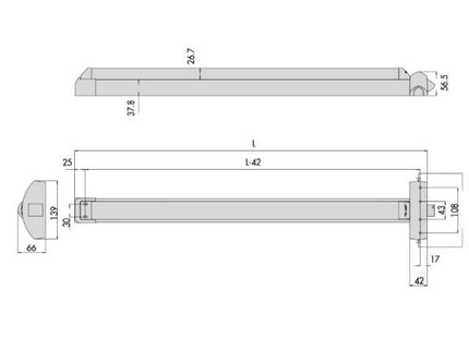 CISA MANIGLIONE ANTIPANICO DA APPLICARE FAST TOUCH MM1200 AMBIDESTRO