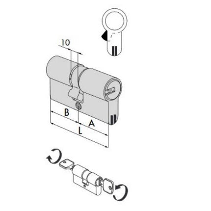 CISA CILINDRO A PROFILO EUROPEO ASTRAL SIGILLO MM40/40