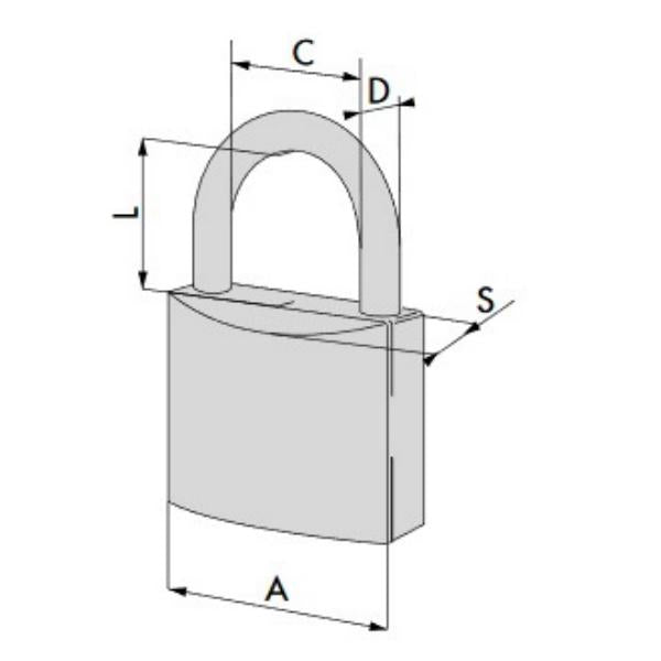 CISA LUCCHETTO OTTONE LOCKING LINE ARCO NORMALE CHIAVE UNICA KA
