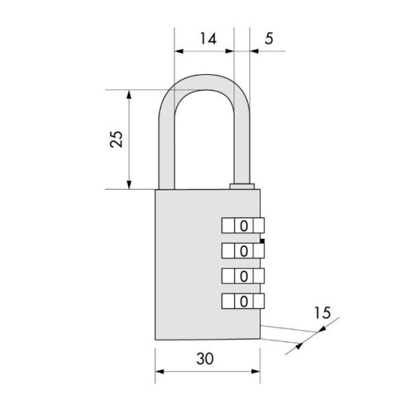 CISA LUCCHETTO OTTONE LOCKING LINE CON COMBINAZIONE ARCO NORMALE