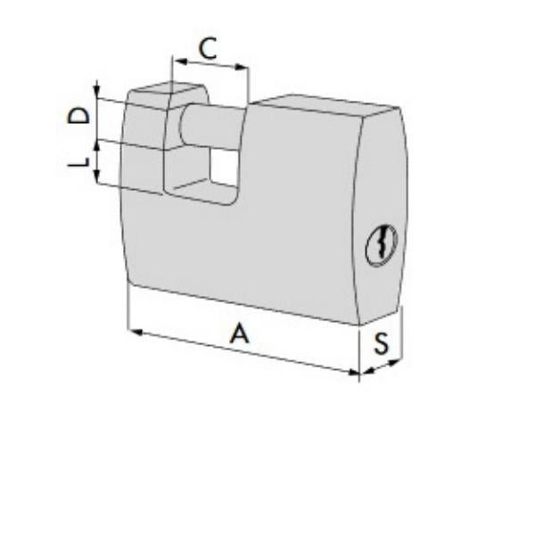 CISA LUCCHETTO OTTONE LOCKING LINE RETTANGOLARE