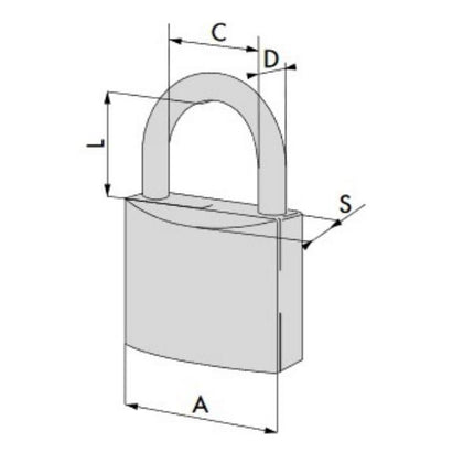 CISA LUCCHETTO OTTONE ARCO NORMALE CHIAVE UNICA MM60 KA