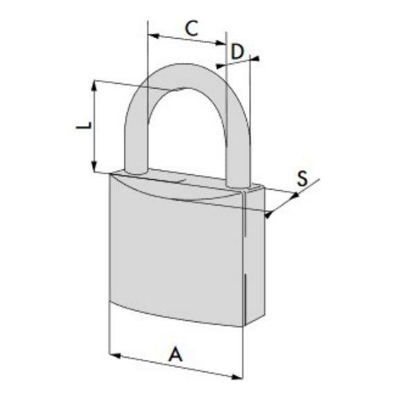 CISA LUCCHETTO OTTONE ARCO NORMALE CHIAVE UNICA KA