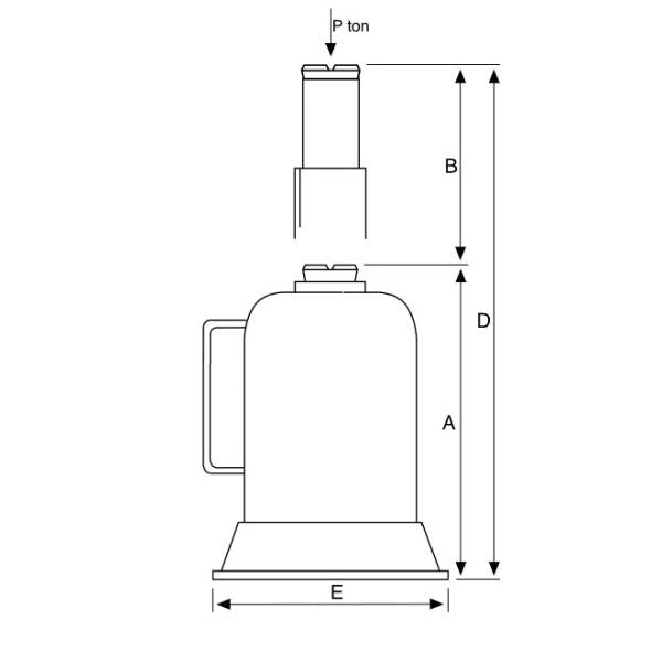 CIZETA SOLLEVATORE IDRAULICO A BOTTIGLIA DM100 PORTATA 10 TON.