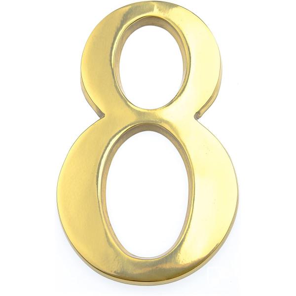 COTTALI NUMERO IN OTTONE LUCIDO MM100 N.8