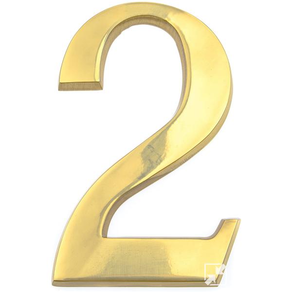 COTTALI NUMERO IN OTTONE LUCIDO MM100 N.2