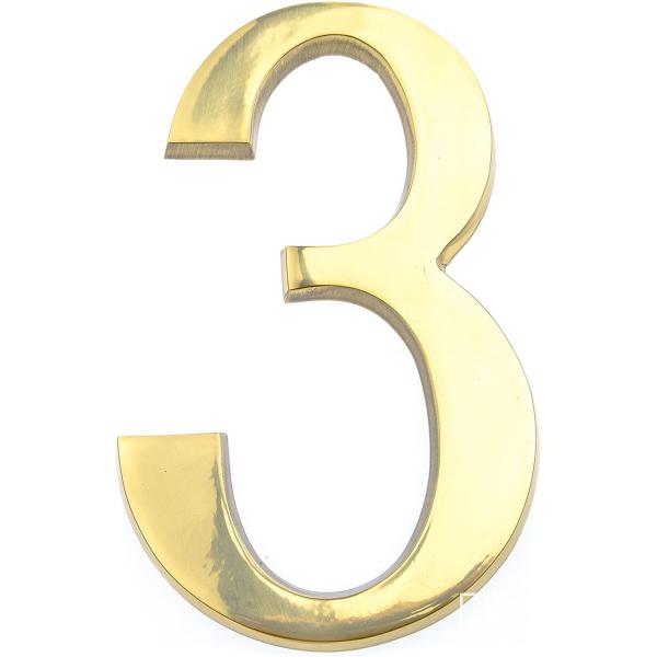 COTTALI NUMERO IN OTTONE LUCIDO MM100 N.3