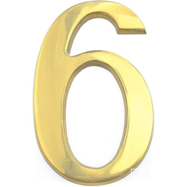 COTTALI NUMERO IN OTTONE LUCIDO MM100 N.6