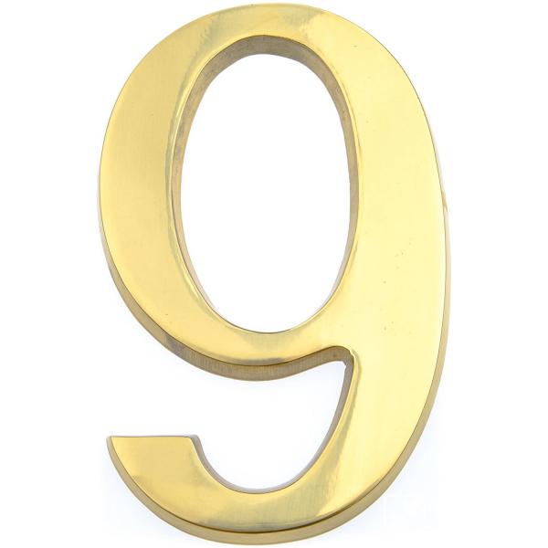 COTTALI NUMERO IN OTTONE LUCIDO MM100 N.9