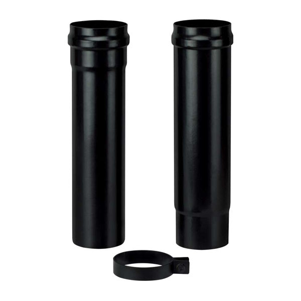 SAVE TUBO PER STUFE PELLETS TELESCOPICO PORCELLANATO NERO OPACO D.CM 8